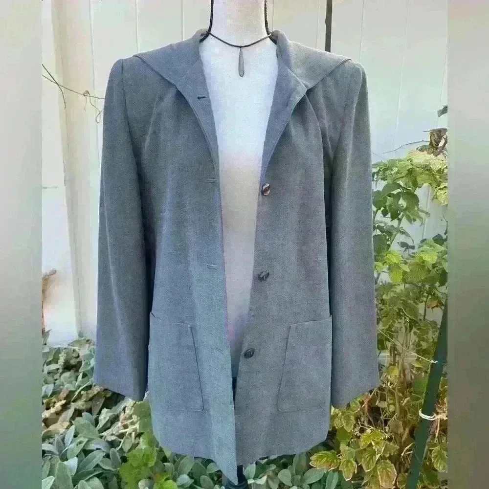 Larry Levine blazer top with hood, vintage SZ 6 - Picture 3 of 4